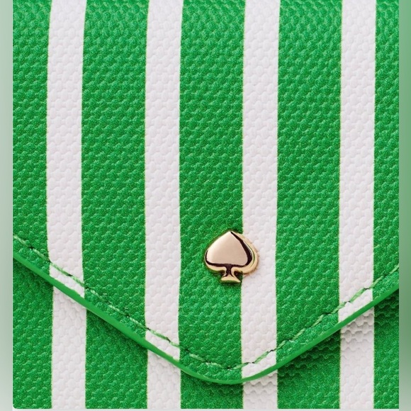 Kate Spade x Target Green/White Striped Envelope Card Case Wallet • NWT - Picture 4 of 4